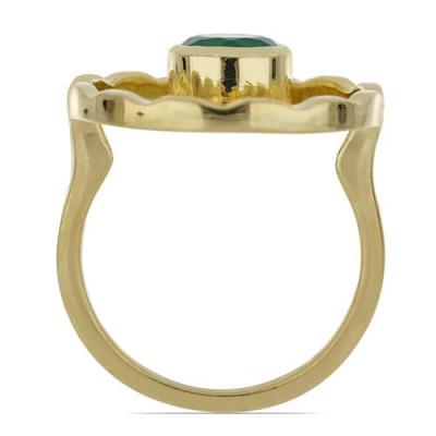 BUY NATURAL GREEN ONYX GEMSTONE BRASS RING